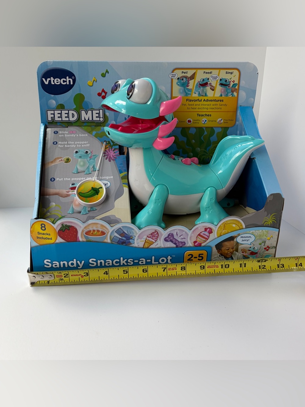VTech Sandy Snacks-a-Lot Axolotl Interactive Feeding Learning Toy - Picture 8 of 9